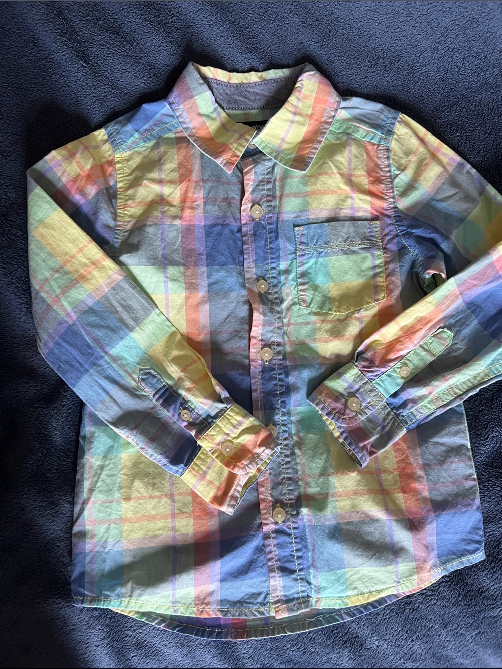 Oshkosh Kids Pastel Plaid Button-Up Shirt Prep Easter Graduation